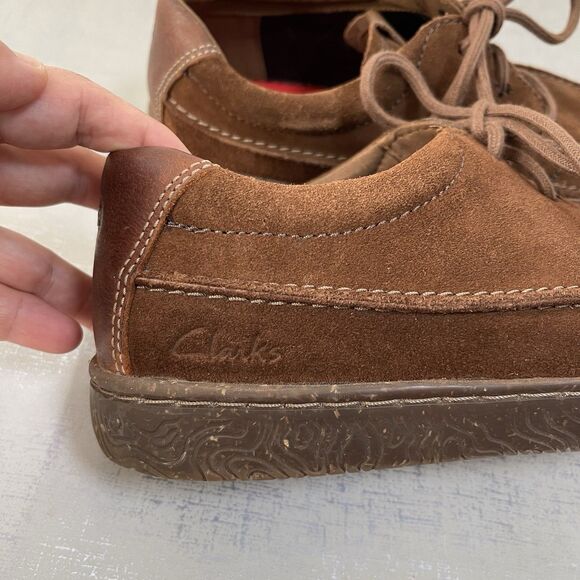 Clarks Hodson Mens 9 M Brown Suede Oxford Shoes Comfort Lace Up Loafers main image 9